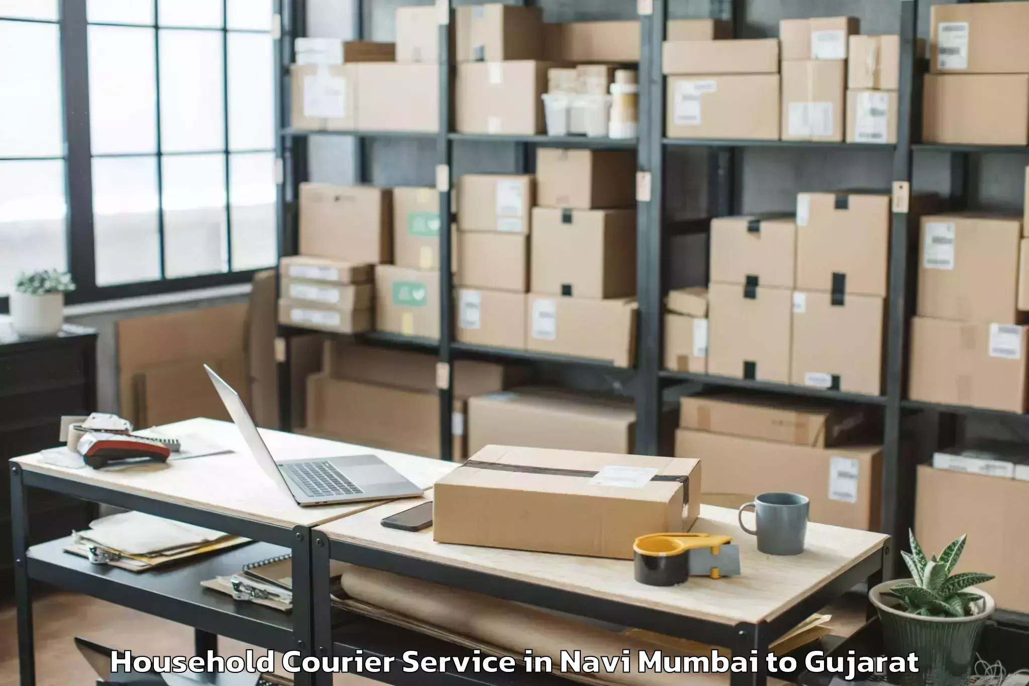 Top Navi Mumbai to Kheralu Household Courier Available